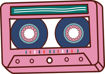 Retro 70s style aesthetic elements, groovy design element