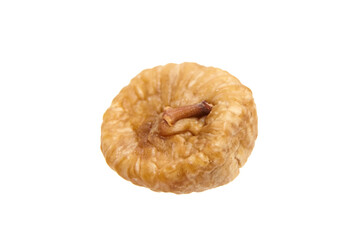 Dried fig isolated on white. Single sweet fig fruit