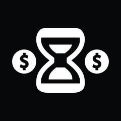Trendy vector design of time is money