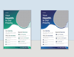 medical flyer health care flyer hospital flyer business flyer corporate marketing elegant modern flyer a4 print design organic geometric flyer poster flyer template design agency  company template