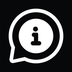 Information icon symbol vector on black background