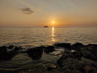 sunset over the Adriatic Sea in Rovinj