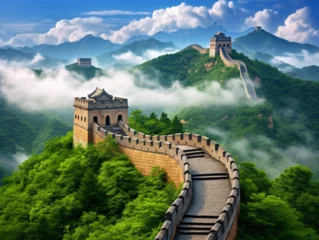 Store enrouleur occultant sans perçage Mur chinois the great wall landscape