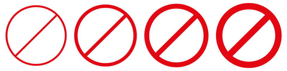 Prohibited sign icon set simple design