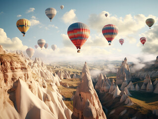 Obraz premium hot air balloon at sunrise