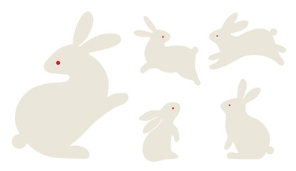 シンプルでかわいいうさぎのアイコンイラスト