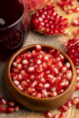 peeled red ripe pomegranate with juicy grains