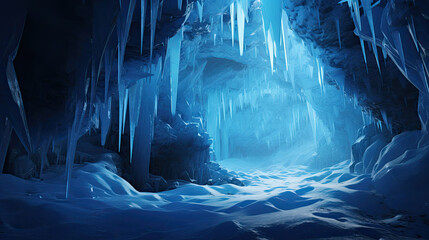icicles on the roof of a cave