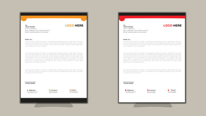 Letterhead template in Abstract style design.