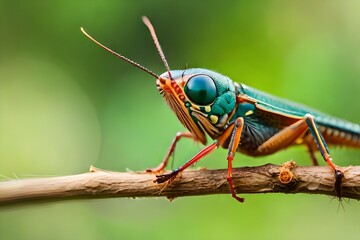 Fototapeta premium grasshopper on a leaf