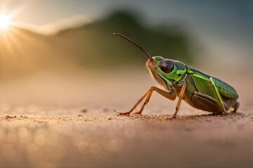 Fototapeta premium grasshopper on a leaf