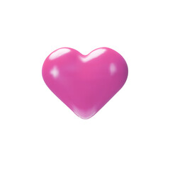 3D render pink heart. Happy Valentine's Day, wedding, love symbol. Vector illustration in plastic style. Marriage realistic romantic icon. Medical simple object