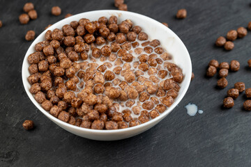 sweet and healthy chocolate balls with cow's milk