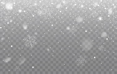 Snowfall background, snowflakes falling, winter overlay