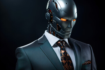 Obraz na płótnie Canvas AI humanoid robot in a business suit