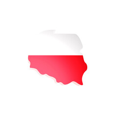 Biało-czerwony kształt Polski - obrazy, fototapety, plakaty