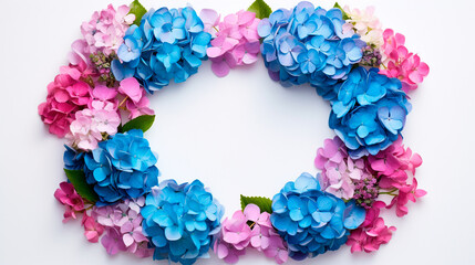 紫陽花のフレーム、誕生日やお祝いのメッセージなどに