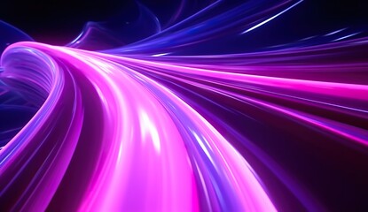 Fototapeta na wymiar abstract futuristic dynamic background, neon glow and fast motion, in style of purple and blue, generative AI