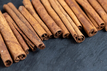 aromatic cinnamon sticks used in cooking and confectionery products