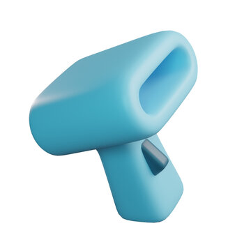 3D Illustration of Barcode Scaner