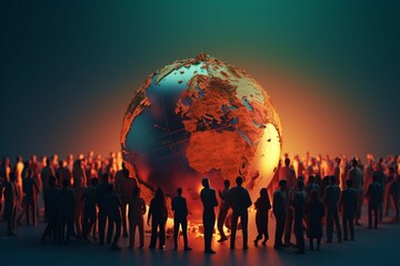 A global crowd unites on World Population Day to address common issues - obrazy, fototapety, plakaty