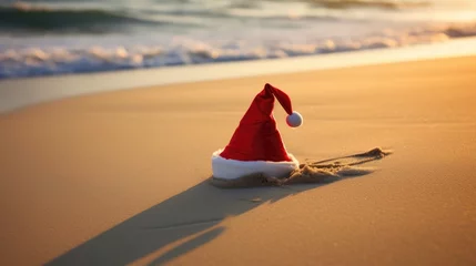  Christmas hat on the beach © Krtola 