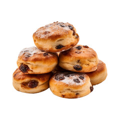 Eccles Cakes. cookies isolated on white