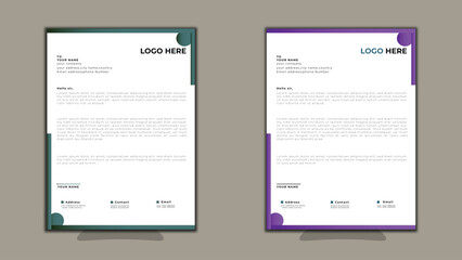  creative abstract clean colorful letterhead design template.Clean business style print ready letterhead for your corporate project.