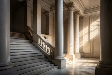 Foto op Plexiglas Antique building columns near stairs. Generate Ai © nsit0108