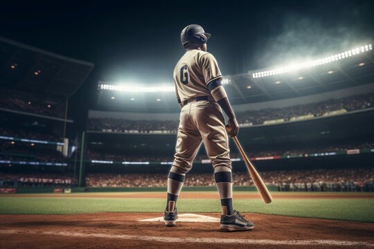 Baseball player waiting ball. Generate Ai