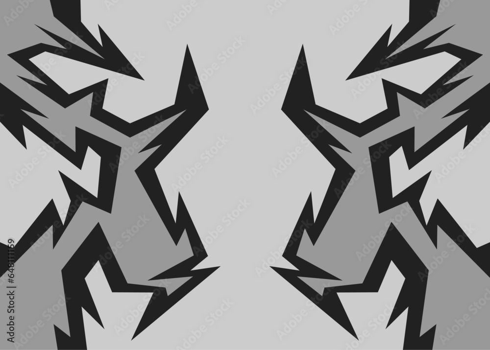 Poster abstract background with geometric sharp and spike line pattern. geometric tribal pattern