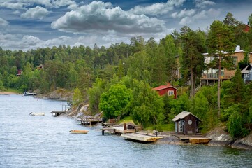 Naklejka premium Sail in Stockholm Archipelago on the Baltic Sea - Sweden