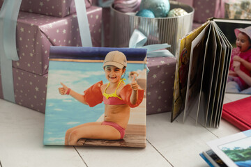 Photo album in remembrance and nostalgia in Christmas