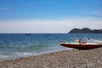 Lifeboat on a beach in Sicily