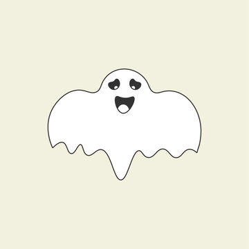 Halloween Ghost Illustration: A Spooky Specter for Your Frightful Festivities and Creepy Designs. Perfect for Holiday Graphics and Decorations!
