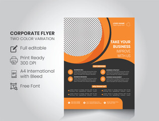 Fototapeta premium Corporate Flyer Design Template For Business