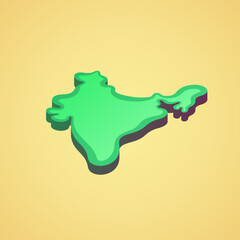 India - stylized 3D map