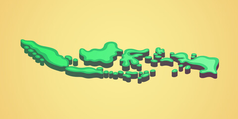 Indonesia - stylized 3D map