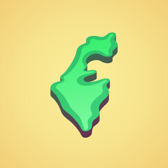 Israel - stylized 3D map