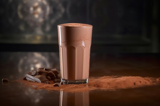 Chocolate protein shake. Generate Ai