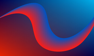 3D blue and red gradient wave background design