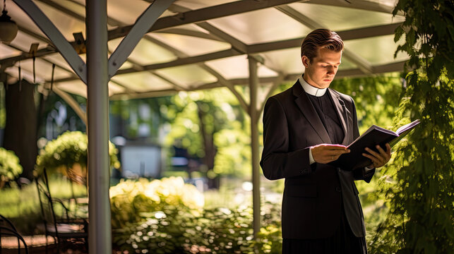 Pastor at a funeral service