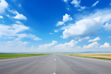 Fototapeta premium The road with cloudy and blue sky