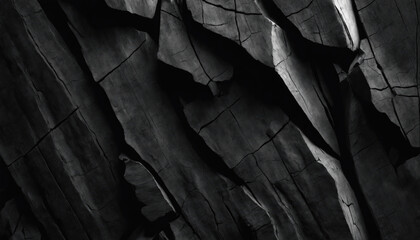 Black white rock texture. Rough cracked mountain surface. Stone background for structural designs..