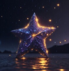 christmas star on blue background