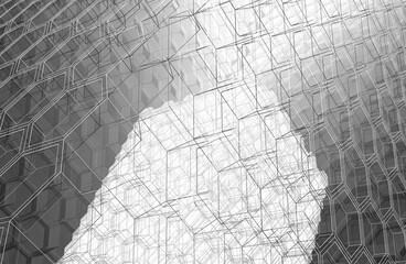 Modern building architectural 3d rendering