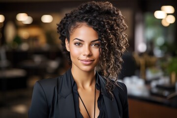 Fototapeta premium happy young african american young woman