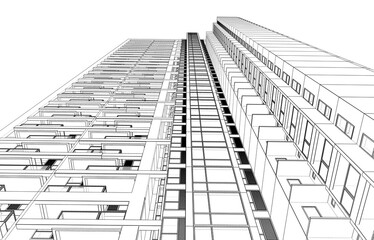 Abstract architecture 3d rendering 3d illustration