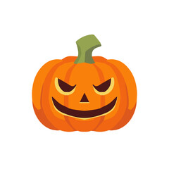 Pumpkin vector illustration, flat pumpkin halloween vector art isolated on a white background
