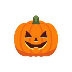 Pumpkin vector illustration, flat pumpkin halloween vector art isolated on a white background